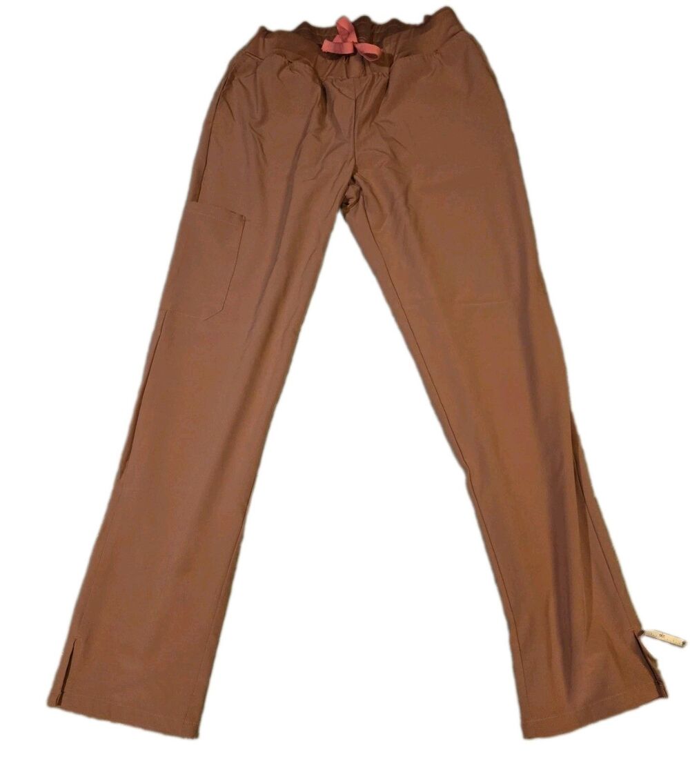 Crush Unisex Buttercup Scrubs in Peachy With Drawstring L Bottoms Only